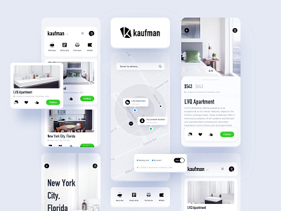 kaufman Apartment rental products app green kaufman natural ui 设计