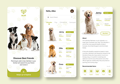 Pet Shop App - Get your Best Friend at Home animal lover app branding clean ui design dog dogs ecommerce app gradient logo minimal modern pets petshop shopping app typography ui design uiux ux design web design