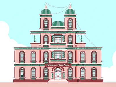 Fisherman's Friend Palace building casino castle castles chateau color colors friend hotel house ilustrator maison mansion museum palace sky vector windows