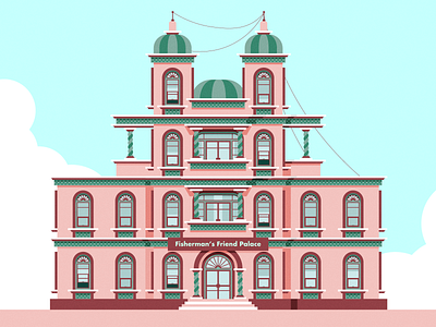 Fisherman's Friend Palace building casino castle castles chateau color colors friend hotel house ilustrator maison mansion museum palace sky vector windows