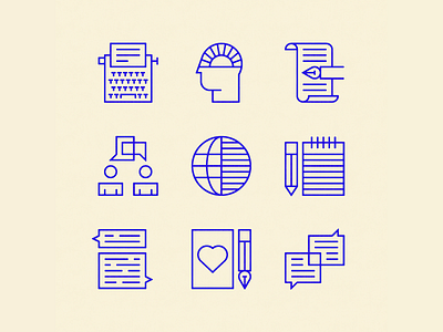 Concepts for Commonweal editorial icons illustration