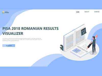 PISA Romania Result Visualizer Homepage adobe xd app branding button daily ui design education education website home screen homepage homepage design ui ux webpage website