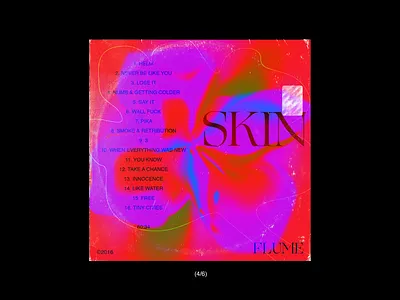 skin//flume cover art album art blue cover design flume graphicdesign illustration music pink skin typogaphy