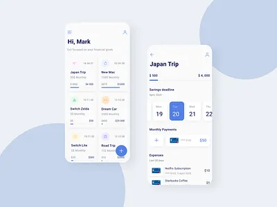 PennyWise - Savings App Concept app design banking design expenses finance finances layout minimalistic mobile save money savings ui ux