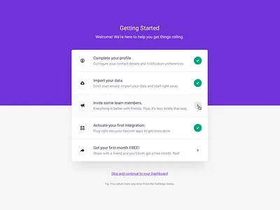 Getting Started first time ux ftux guide guided indiana indianapolis innovatemap intro introduction on boarding onboarding steps template ui welome wizard