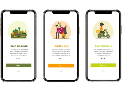Splashscreens for mobile app onboarding app design