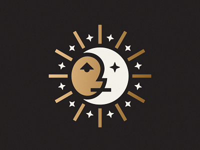 Sun & Moon art design face ilustration logo mark moon sun symbol