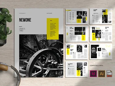 Newone | Magazine Template branding brochure business catalogue clean elegant indesign lookbook magazine magazine design modern portfolio template