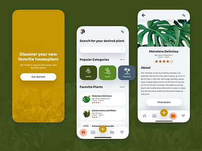 Simple Plant App Interface concept flat mobile mobile app mobile app design mobile design mobile ui plant plants simple ui ux