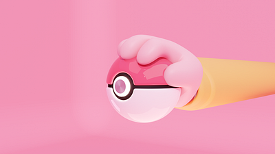 Pokeball 3d 3d art blender cartoon design illustration pink pokeball pokemon pokémon