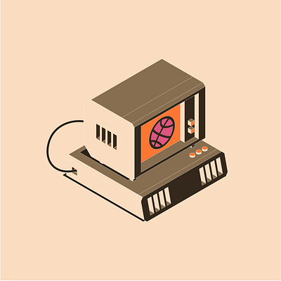 Dribbble PC computer computer art dribbble dribble dribble shot ibm illustration isometric isometric art isometric design isometric illustration isometry negative space negative space negativespace orange pc tech techno