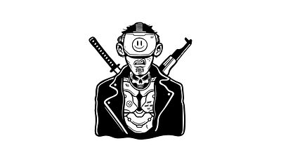 Smiley - Futuristic Thug bad guy character design cohen gum dystopian future futuristic gang gang member thug vector design vector illustration