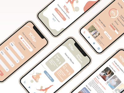 YOUga App app design branding fitness flat design health app healthcare illustration mobile mobile app mobile app design mobile ui ui ui design ux ux design yoga yoga app