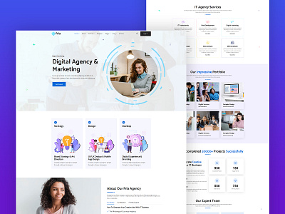 Fria - IT Startups & Digital Services HTML Template agency landing page branding corporate creative design digital agency it solutions landing page landing page design portfolio web design website design