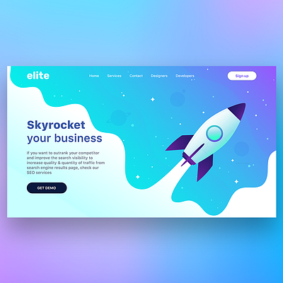 Elite marketing landing page dailyui design illustration interfacedesign landing page ui ux webdesign