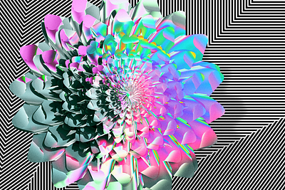 Spring flower — An artwork collage of 3D + computational art 3d c4d colors computational art design drawbot flower python