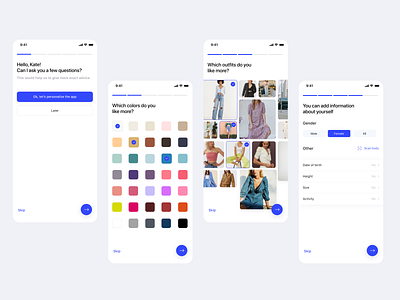 Onboarding screens choose light mobile app design onboarding preference start tag ui ux