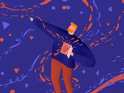 driven by emotion colors design emotion feelings heart illustration inside love magic man procreate procreate app yourself