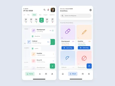 Medicine Reminder and Inventory App clean design ecommerce exploration figma health healthcare inventory medical medicine medicines minimal modern reminder ui ux