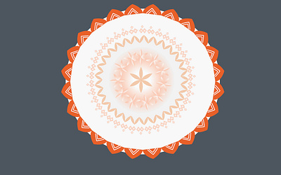 mandala art orange branding design illustration vector