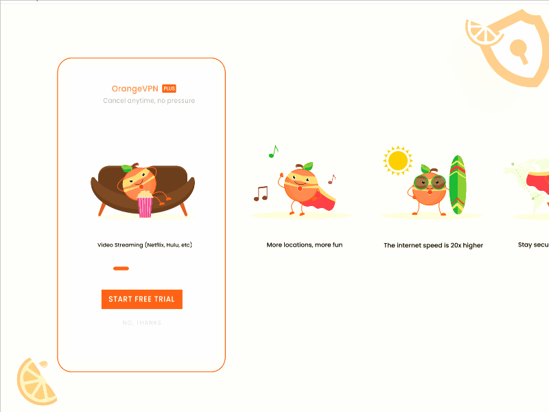 Orang VPN branding design icon illustration logo mobile app mobile app design product design ui ux