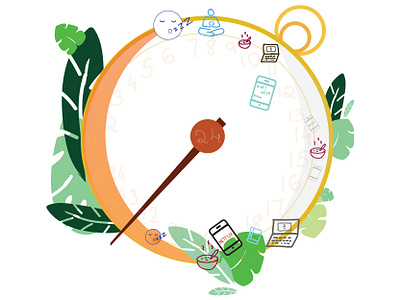 My Quarantine Clock 24hrs 9to6 clock illustration quarentine vector workweek