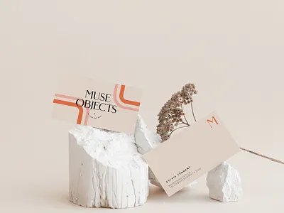 Muse Objects Branding abstract beige branding caitlin aboud clean design illustration modern pink simple