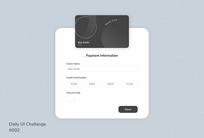 Payment Information - Daily UI #002 002 dailyui