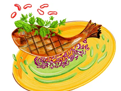 LATIMES RedHerring digital illustration drawing editorial illustration food food and beverage illustration latimes los angeles times restaraunt