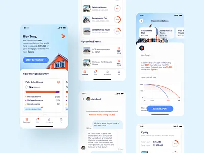 Mortgage adviser app - Mobile app design adobe xd interface mobile mortgage mvp ui ui design uiux ux design