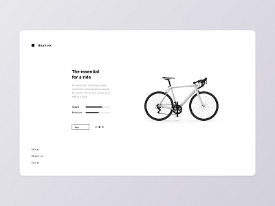 Minimal bike shop bike cart checkout clean clean design clean ui design ecommerce hero interface landing landingpage minimal minimalist uidesign white whitespace