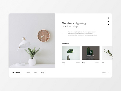 Plants e-commerce website clean ecommerce ecommerce design landing landing page landing page design minimal minimalist modern plants shop shopping shopping app ui uidesign