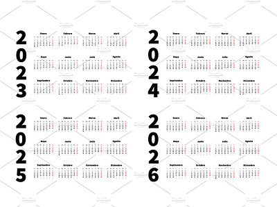 2023, 2024, 2025, 2026 calendars by BestPics on Dribbble