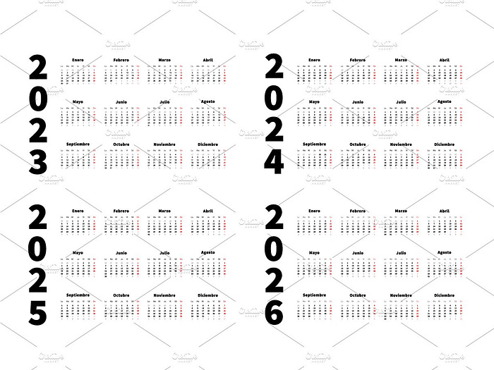 2023, 2024, 2025, 2026 calendars by BestPics on Dribbble