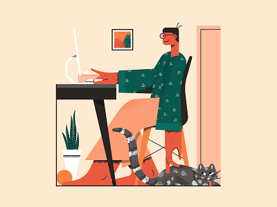 Design your imagination! 2dillustration activity art cat children book illustration colour palette design desktop illustration pattern pet plant quarantine snake plant tshirt design work from home workspace