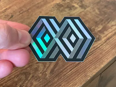 DXD Holographic Sticker dallas experience design dallas experience design dxd holographic logo mark monochromatic one color shiny slalom sticker stickermule