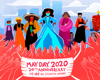 May Day 2020 01 animation character design coronavirus covid19 design graphicdesign illustration nurse posters workers