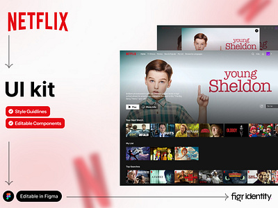 Make Netflix UI your own branding disney figma hotstar kit movie netflix netflix ui series shows streaming app streaming website tv ui ui kit ux webdesign