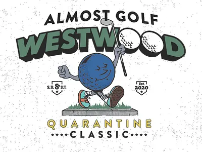 Almost Golf design golf illustration type typography vector
