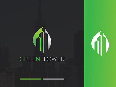 Green Tower branding creative design icon latter logo logodesign minimal real estate typography