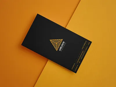 Airlock Business Card Mock airlock brand businesscard cinema identity logo movie triangle