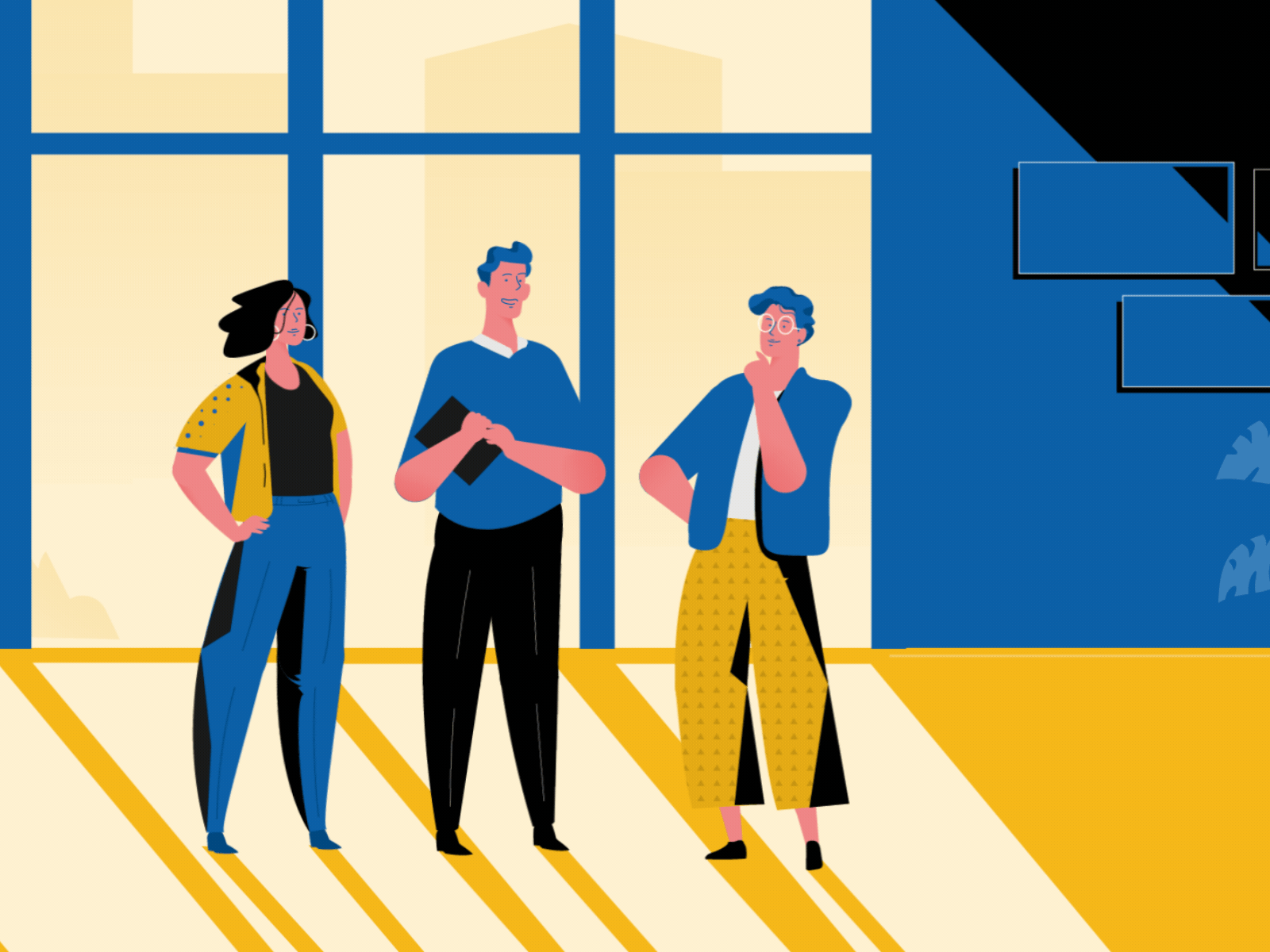 nonverbal briefing abstraction aftereffects artwork briefing business character character design customer service design illustration motion design office showing vector