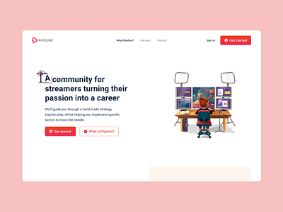 Pipeline website WiP figma design games gaming gaming website stream streamer streaming ui webdesign