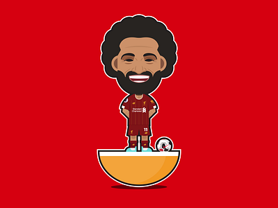 Mohamed Salah Subbuteo character design flat football icon illustration illustrator lfc liverpool logo mo salah shapes soccer vector