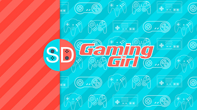 SD Gaming Girl YouTube Banner adobe banner blue branding design gaming graphic design icon logo nintendo nintendo switch pink typography ui ui design youtube