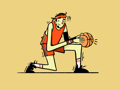 Dribbbble art ball basketball body character design dribble expressive face flat handdrawn illustration man people