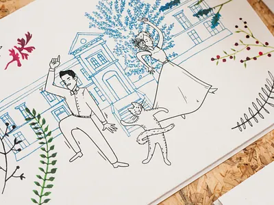 Wedding card illustration wedding wedding card wedding invitation