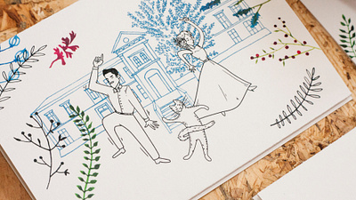 Wedding card illustration wedding wedding card wedding invitation