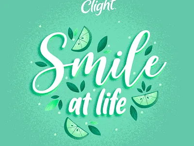 Clight, Smile at life brush design drink green illustration leaf leaves lemon nature photoshop