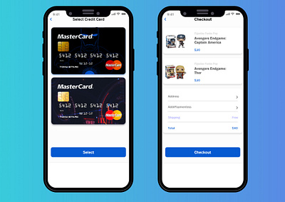 DailyUI002 ! app design credit card ecommerce iphonex marvel